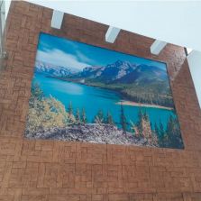 mural paisaje lago
